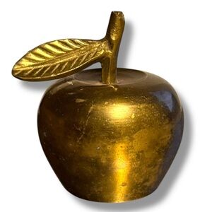 1960s MCM Apple-Shaped Bell. Solid Brass India. Teacher Doctor Gift School Piano